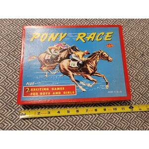 Vintage Pony Race Board Game Plus 2 Exciting Games By Warren Paper Products